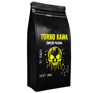 TURBO Kawa ziarnista Do ekspresu 1kg 75/25 Robusta/Arabica OSTRY SMAK