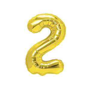 Balon foliowy „cyfra 2”, złota, 40 cm [balon na powietrze]