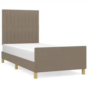 Rama łóżka bez materaca Taupe 90x200 cm Tkanina