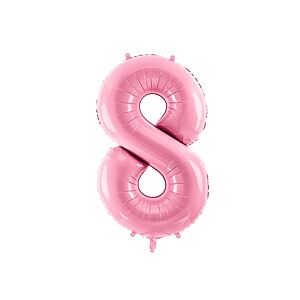 Balon foliowy "cyfra 8", różowa, 100 cm [balon na hel, cyfra duża, urodziny]