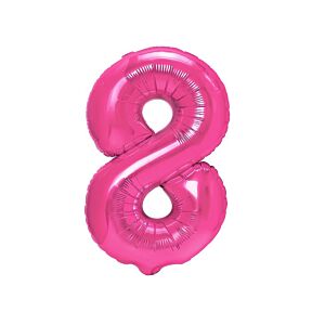 Balon foliowy "cyfra 8", ciemno różowa, 100 cm [balon na hel, cyfra duża, urodziny]