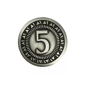 Klasyczna Uniwersalna Srebrna Metalowa Moneta "5" 1 szt