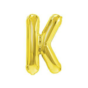 Balon foliowy „litera K”, złota, 40 cm [balon na powietrze]