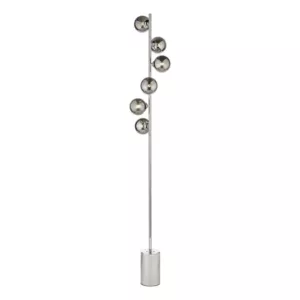 Lampa Podłogowa Spiral 6 Light Floor Lamp Polished Chrome Smoked Glass