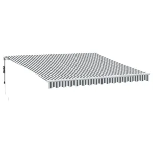 Automatyczna markiza z LED, antracytowo-biała, 400x300 cm