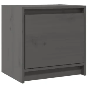 Szafki nocne, 2 szt., szare, 40x30,5x40 cm, lite drewno sosnowe