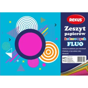 REXUS FLUO zeszyt papierów kolorowych A5 | 8k.