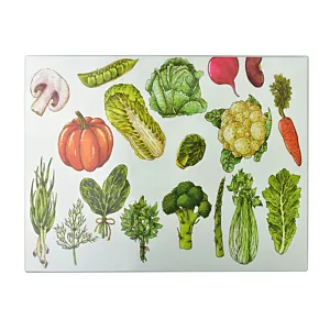 ARIA Deska do krojenia 40x30cm           szklana warzywa