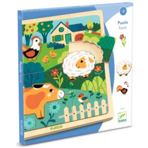 Edukacyjne puzzle drewniane FARMA  DJ01825