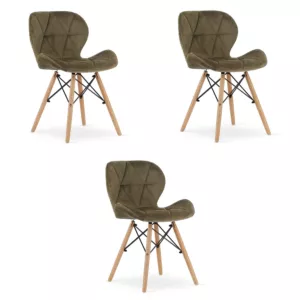 Krzesło LAGO Aksamit - brąz x 3