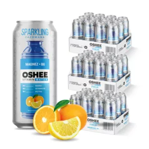 36x OSHEE Vitamin Water Sparkling magnez + B6 cytryna pomarańcza 500 ml