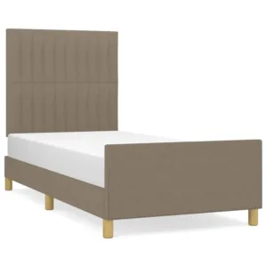 Rama łóżka bez materaca Taupe 90x190 cm Tkanina