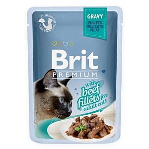 Karma dla kotów Brit, saszetka 85g - wołowina
