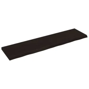 Półka, ciemnobrązowa, 200x50x(2-6) cm, wykończone drewno dębowe