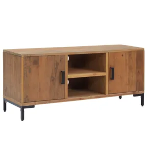 Szafka pod telewizor, brązowa, 110x35x48 cm, drewno sosnowe
