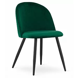Krzesło BELLO - aksamit zieleń / nogi czarne x 1