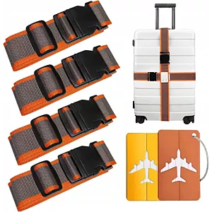 Pas zabezpieczający do walizki czarno pomarańczowy na walizkę podróżniczą