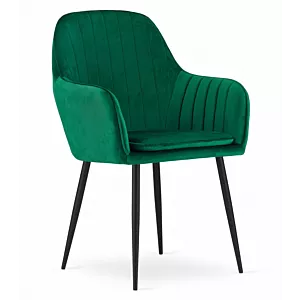 Krzesło LUGO - aksamit zielony / nogi czarne x 1