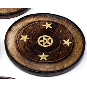 Okrągła Podstawka na Kadzidełka 10cm Pentagram