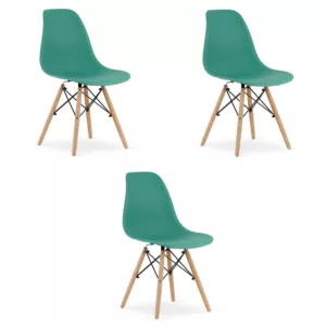 Krzesło OSAKA zielone / nogi naturalne x 3