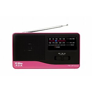 Mały Kompaktowy Radio odbiornik Eltra Asia 810 Czarno-Różowy