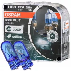 Białe żarówki HB3 OSRAM Cool Blue Intense + W5W