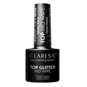 CLARESA Top hybrydowy GLITTER SILVER No Wipe - 5g