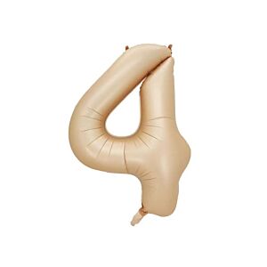 Balon foliowy "cyfra 4", beżowa, 100 cm [balon na hel, cyfra duża, urodziny]