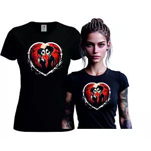 KOSZULKA DAMSKA T-SHIRT PREZENT MIŁOŚĆ AŻ PO GRÓB, ZAKOCHANI GOTH ROMANCE 2