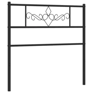 Metalowe wezgłowie, czarne, 75 cm