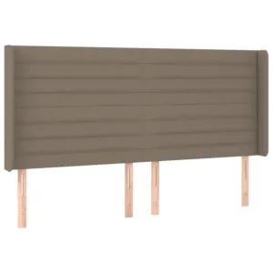 Zagłówek uszak, taupe, 183x16x118/128 cm, tkanina
