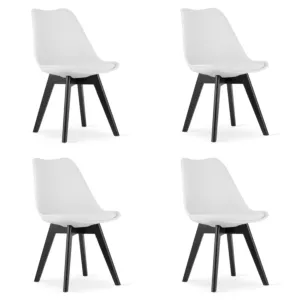 Krzesło MARK - białe / nogi czarne x 4