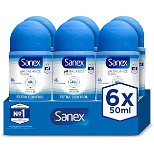 6x Antyperspirant w kulce SANEX Dermo Extra Control 50 ml