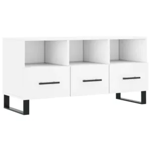 Szafka pod TV, biała, 102x36x50 cm, materiał drewnopochodny