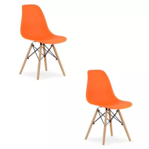 Krzesło OSAKA pomarańcz / nogi naturalne x 2