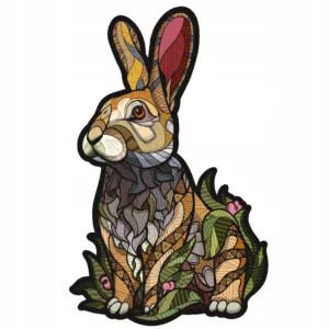 Puzzle drewniane Wielkanocny Królik | Easter Bunny | 140 elementów | L