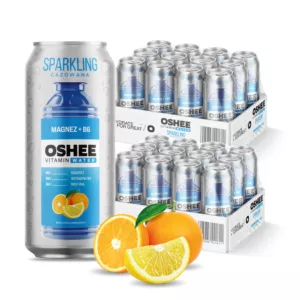 24x OSHEE Vitamin Water Sparkling magnez + B6 cytryna pomarańcza 500 ml