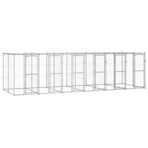 Kojec dla psa, z zadaszeniem, stal galwanizowana, 14,52 m²