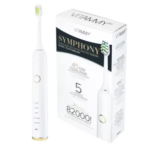 VITAMMY SYMPHONY WHITE Szczoteczka soniczna do zębów z komfortową obudową i 5 trybami