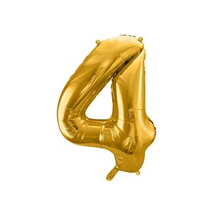 Balon foliowy "cyfra 4", złota, 100 cm [balon na hel, cyfra duża, urodziny]