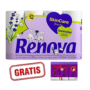 Papier toaletowy Renova Skin Care Lavender 12R +gratis