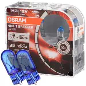 Mocne żarówki H3 OSRAM Night Breaker Laser + W5W