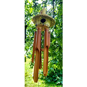 Okrągły Domek dla Ptaków z Dzwonkami Wietrznymi 45x17cm