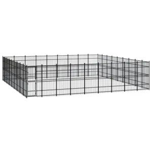 Kojec zewnętrzny dla psa, stalowy, 74,65 m²