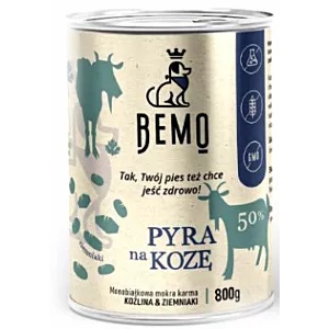 BEMO - PYRA na KOZĘ - Monobiałkowa mokra karma dla psa Koźlina - 800g