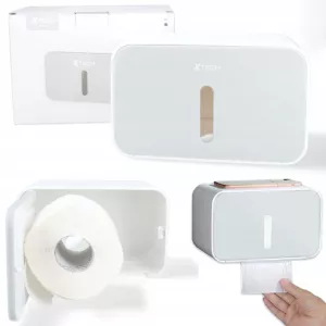 Uchwyt na papier toaletowy podajnik na chusteczki XTECH (szary)