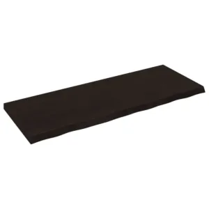 Półka, ciemnobrązowa, 160x60x(2-6) cm, wykończone drewno dębowe
