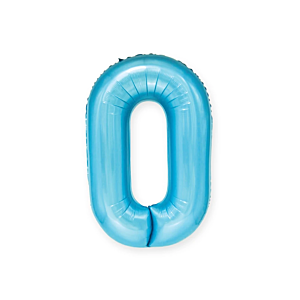 Balon foliowy "cyfra 0", niebieska, 100 cm [balon na hel, cyfra duża, urodziny]