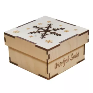Drewniane pudełko na Boże Narodzenie