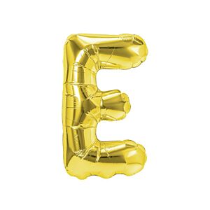 Balon foliowy „litera E”, złota, 40 cm [balon na powietrze]